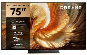 טלוויזיה 75" Dreame דגם Aura Mini LED 4K TV 75S100 דגם 2026 חזית המסך טלוויזיה 75" Dreame דגם Aura Mini LED 4K TV 75S100 דגם 2026 חזית המסך