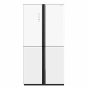 מקרר 4 דלתות 581 ליטר Hisense דגם RQ681WG זכוכית לבנה חזית המקרר מקרר 4 דלתות 581 ליטר Hisense דגם RQ681WG זכוכית לבנה חזית המקרר