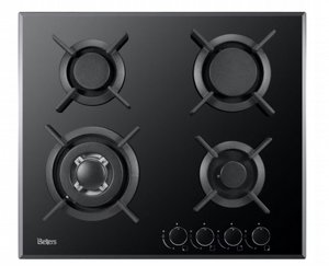 כיריים גז זכוכית 4 להבות 60 סמ BL60MBG זכוכית שחור מט BELLERS כיריים גז זכוכית 4 להבות 60 סמ BL60MBG זכוכית שחור מט BELLERS