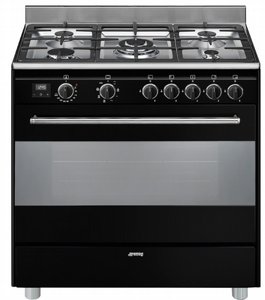 תנור רוחב 90 ס"מ משולב כיריים גז דגם Smeg BG91N גימור שחור יוקרתי - משלוח חינם תנור רוחב 90 ס"מ משולב כיריים גז דגם Smeg BG91N גימור שחור יוקרתי - משלוח חינם