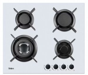 כיריים גז 4 להבות 60 סמ בלרס BL60GWM BELLERS זכוכית לבנה מט כיריים גז 4 להבות 60 סמ בלרס BL60GWM BELLERS זכוכית לבנה מט