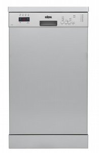 מדיח כלים עומד צר 45 ס"מ General דגם GE45 כסוף חזית המדיח מדיח כלים עומד צר 45 ס"מ General דגם GE45 כסוף חזית המדיח